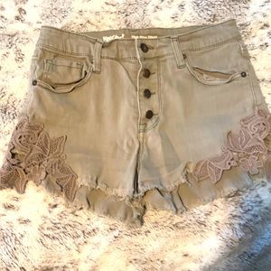 Greenish High Rise shorts